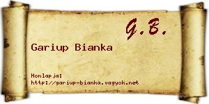Gariup Bianka névjegykártya