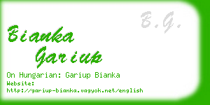 bianka gariup business card